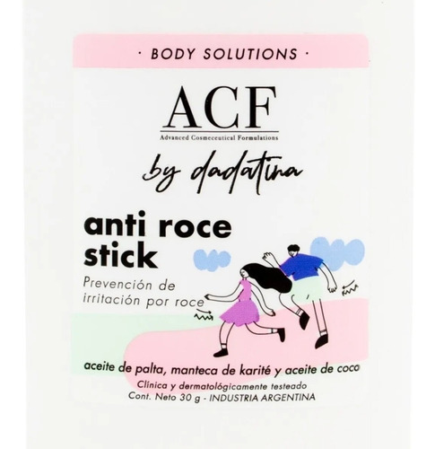 Imagen 3 de 3 de Acf Dadatina Anti Roce Stick Prevención Irritación Corporal