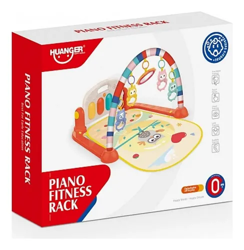 Gimnasio Alfombra De Juegos Con Piano Musical Bebé Huanger Color Naranja