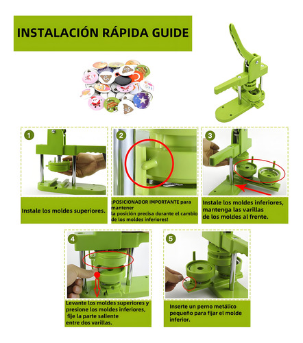 25mm Máquina Para Fabricar Botones Insignia Kit+100 Chapitas