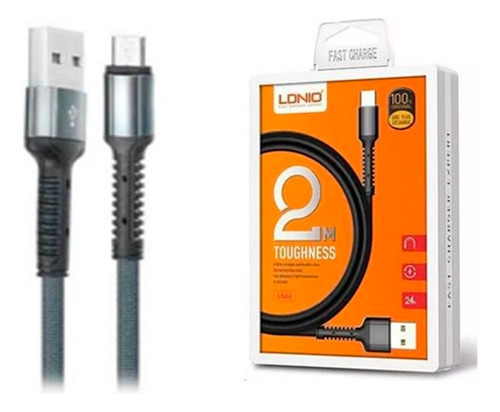 Cable Ldnio Ls64 Usb-micro V8 Nylon Rápida 2.4a 2 Metros