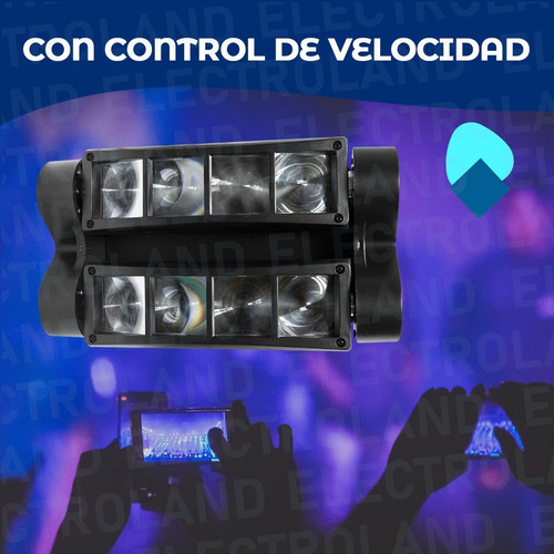 Imagen 6 de 10 de Mini Spider Cabezal Móvil Luces Rgb Doble Barra Led 8 Leds