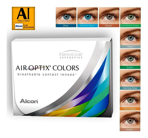 Lente De Contato Air Optix Colors Alcon Sem Grau Com Borda