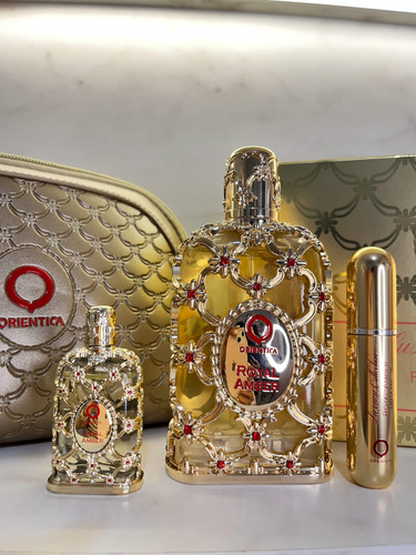 Kit Orientica Royal Amber Edp 80ml + Edp 7.5ml + Porta Perfume + Necessaire
