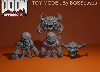 Bossposes Doom Eternal Coleccion Toy Mode- Arte Plastico