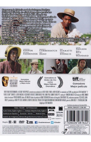 12 Años De Esclavo 12 Years A Slave Pelicula Dvd