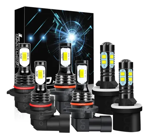 SHENKENUO 4X LED Headlight Bulbs Kit – 9005 + H11, 6000K Super White, 36W