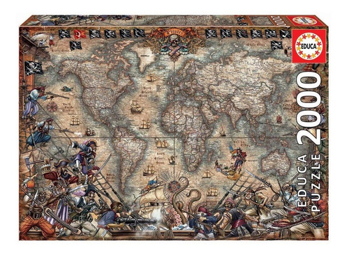 Puzzle Rompecabeza 2000 Pzas Mapa De Piratas Educa 18008