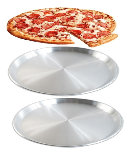 Set 2 Moldes Para Pizza Aluminio 35 Cm Pizzera
