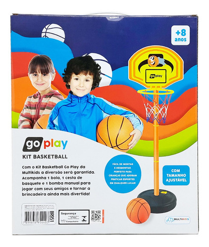 Imagem 5 de 7 de Kit Cesta De Basquete Infantil C/ Pedestal Mini Bola E Bomba
