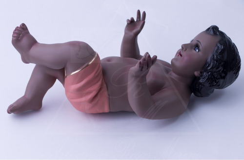 Niño Dios De 60cm Moreno Ojo Liso Artesanías Rosas Moreno