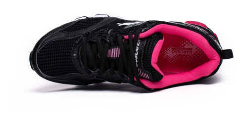 Imagen 4 de 5 de Tenis Para Correr Karosso Negro Fiusha 6317