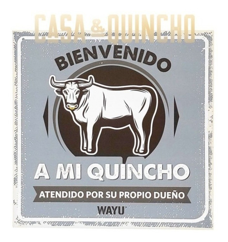 Cuadro Bar Metálico Wayu 25x25 Mi Quincho Parrilla Bbq Color Negro Color Del Armazón Negro