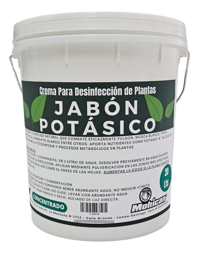 Jabon Potásico En Crema Concentrado 20 Lts (rinde 2000 Lts)
