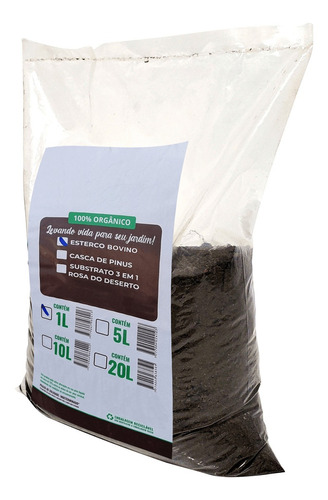 Kit 6kg Adubo Orgânico Esterco De Boi E Vaca - Pacote 1kg