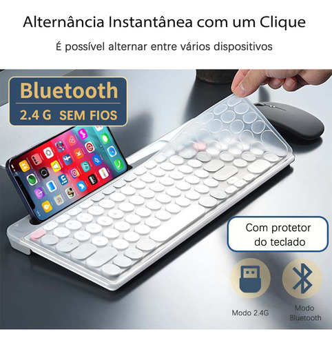 Teclado E Rato Sem Fios Ultrafino Bluetooth De Modo Duplo