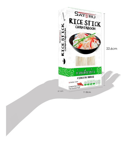 Fideos De Arroz, Rice Stick Chantaboon 3mm 375g