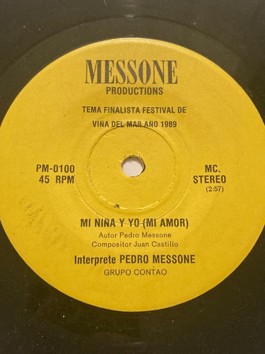 Vinilo Single Del Grupo Contao (pedro Messone Mi Niña Y (w24