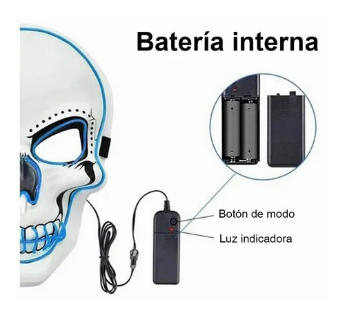 Día De Los Muertos, Halloween, Máscara De Calavera Brillante