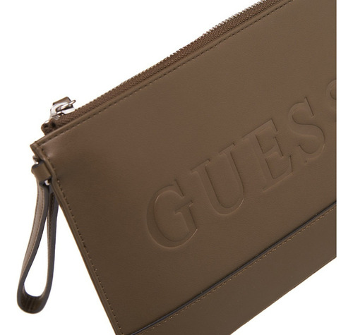 Cartera Guess Lindenberg SLG Wristlet Color Verde Color Verde olivo Diseño de la tela Liso