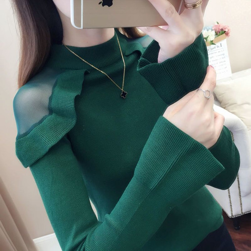 Jersey De Cuello Alto De Manga Larga Con Corte Ajustado