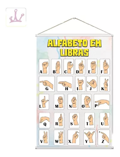 Banner Escolar Pedagógico Alfabeto Em Libras