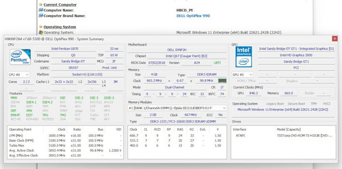 Cpu Computadora Dell Optiplex 990 Dt Desktop Intel 115x (Usado)