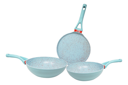 Set De 2 Woks Y Comal Alfa Aluminio Espesor/2.6mm