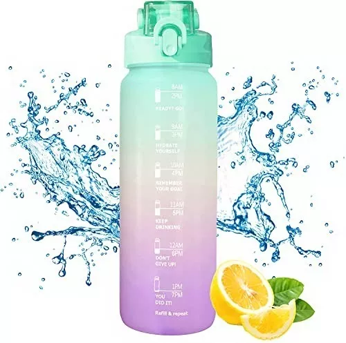 Botella De Agua Motivacional Botella Termo Deportiva 1 Litro Color