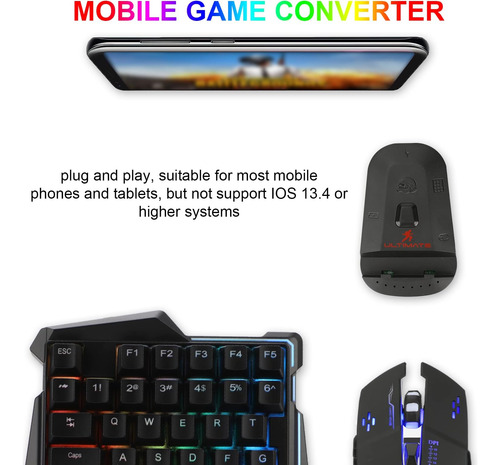 Combo De Juego Y Mouse De Mitad De Mano Combo Laelr 35 Tecla