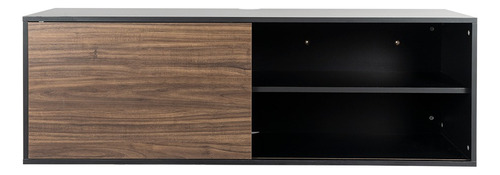 Móveis de TV modernos Floating Entertainment Center Color British Walnut Black Finish