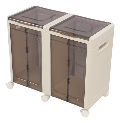 Contenedor De Almacenamiento Apilable Con Ruedas Plegables D