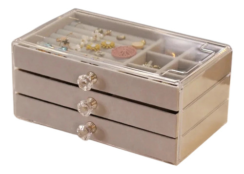 Caja De Almacenamiento De Joyas De Plástico Con Cajón, Acaba