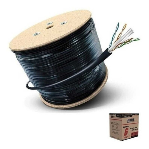 Cable Utp Exterior Cat 6 Bobina 305 Metros Marca Ams Cctv