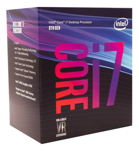 Processador Intel I7 8700 De 6 Núcleos E  4.6ghz + Cooler