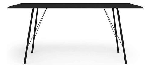 Mesa De Jantar Retangular Paraty Preta 140 Cm Cor Preto