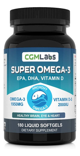 Cgm-labs Super Omega-3 975mg Epa, Dha, Vitamina D 1000iu