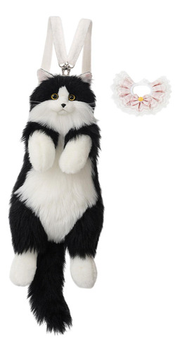 Bonita Mochila Con Forma De Gato De Con Bufanda Rosa