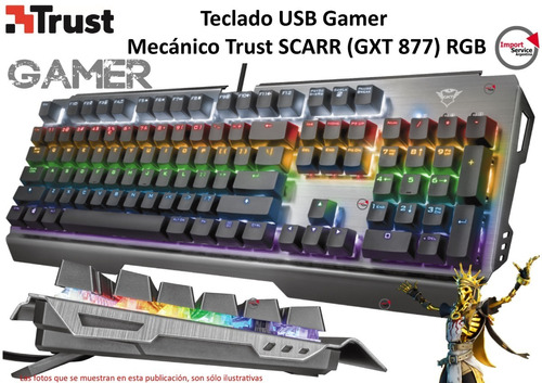 Teclado Usb Gamer Mecanico Trust Scarr (gxt 877) Rgb
