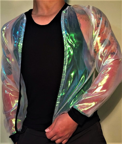 jaqueta masculina transparente