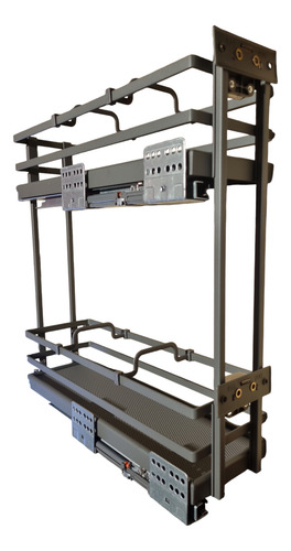 Especiero 20cm 2 Pisos Rieles Ocultos Izquie + 4 Separador