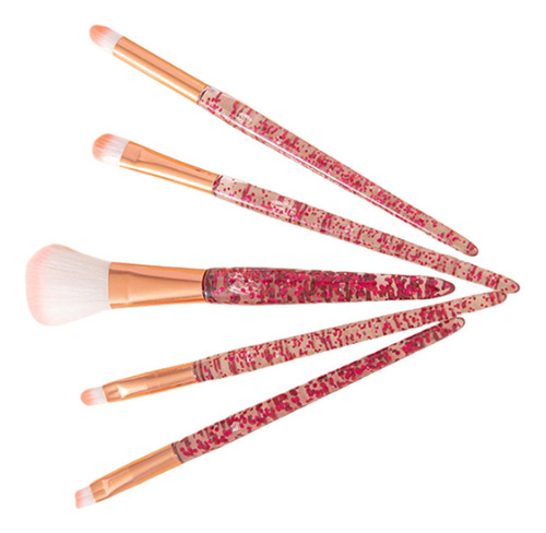 Conjunto De 5 Pinceles De Maquillaje Con Brillo Deslumbrante