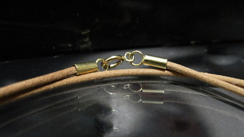 Imagem 3 de 5 de Pedras - Pulseira (2v) Unissex, Couro 2mm E Ouro, Cód221p78