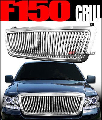 For 2004-2008 Ford F150 Chrome Vertical Vip Front Hood B Gt2