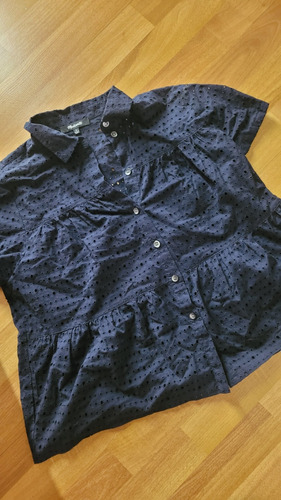 Blusa Broderie Azul T M. A Estrenar.  Macys . Medidas En Des