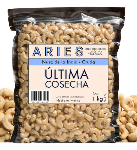 Nuez De La India Cruda - 1 Kg - Sin Tostar Y Sin Sal - Aries