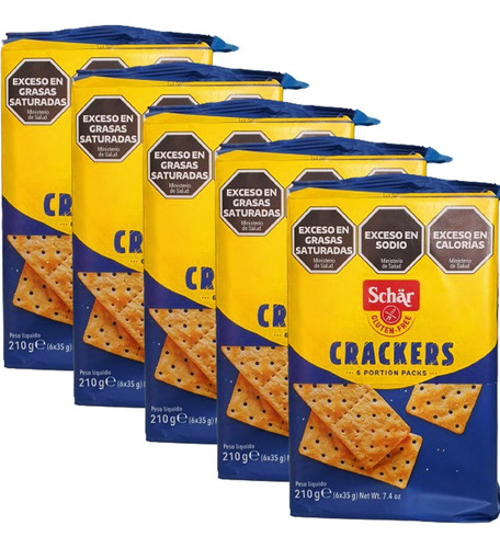 Combo X5 Galletitas Crackers Schar Sin Tacc 210g Alemania