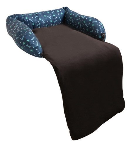 Cama Para Cachorro E Gato Protetora De Sofá Em Poliéster Cor Azul