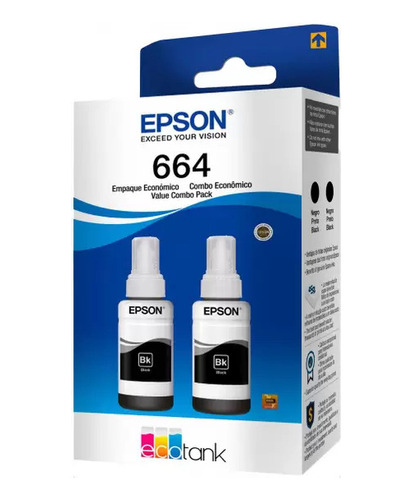 Refil Tinta Para Ecotank T664 Preto Epson Original