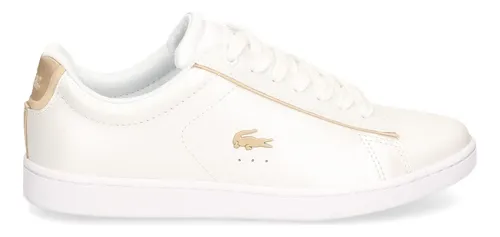 Tenis Lacoste Carnaby Evo Blanco dorado 35spw0013 Dama C Cuotas