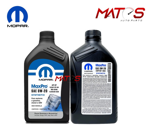 Kit Revisão Oleo Motor Mopar 0w20 Fiat Cronos 1.3 2024 2025
